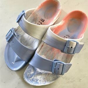 BIRKENSTOCK Women’s Marble Printed Arizona Essentials EVA Sandals ~ Size 9